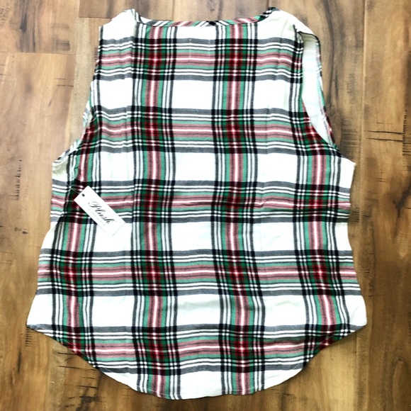 NWT Revolve Plush Plaid Tank & Shorts Pajama Set - Picture 5 of 8